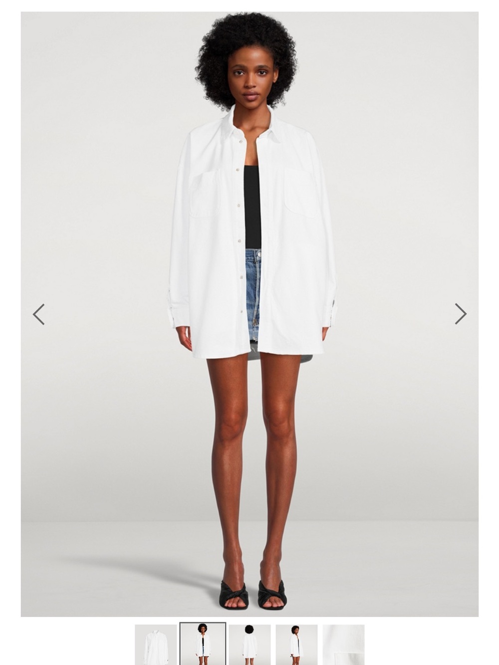 Good American White Oversized Jean Jacket